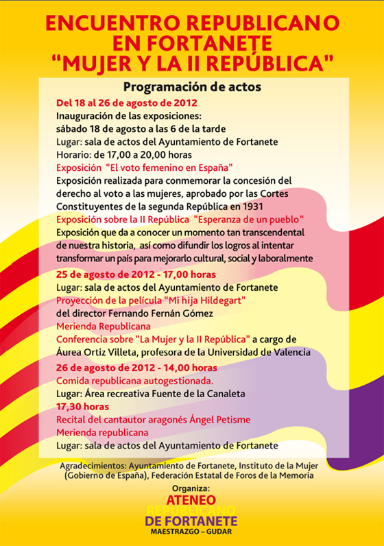 Fortanete (Teruel): Encuentro Republicano “Mujer y Segunda República”