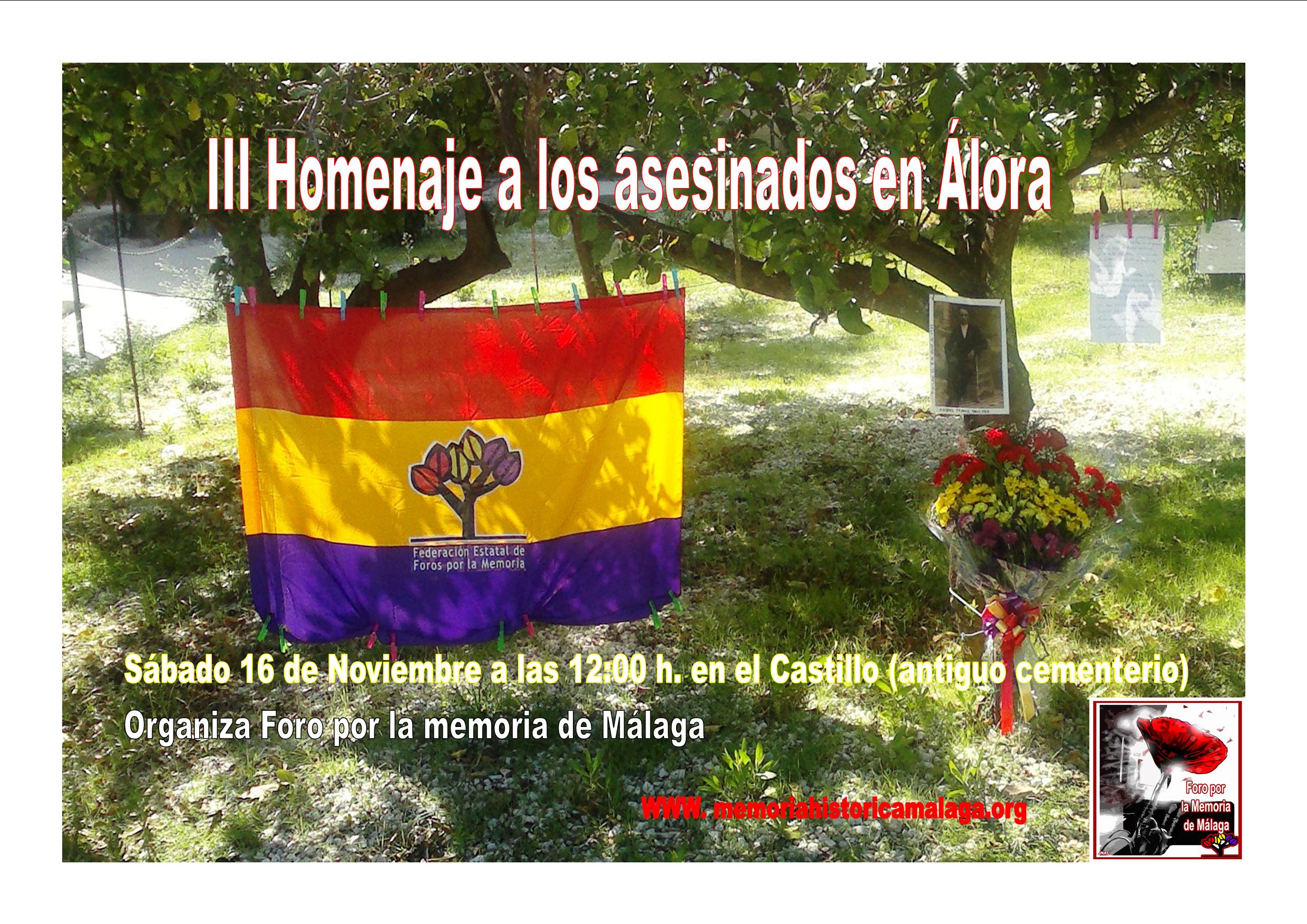III Homenaje a los asesinados por el Franquismo en Álora